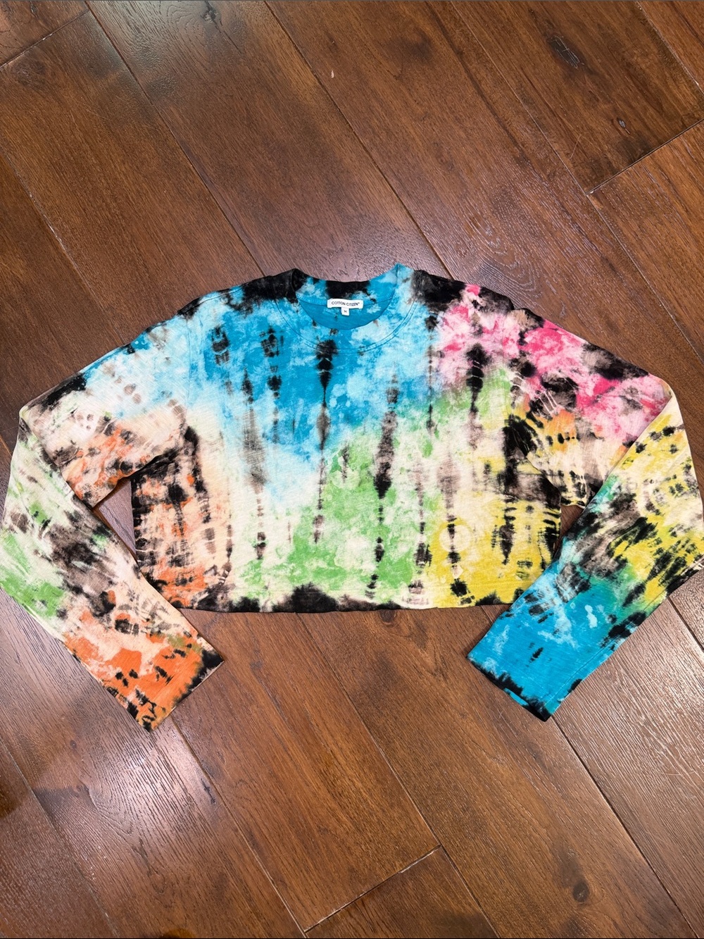 Cotton Citizen- Women’s Tie-Dye Tokyo Cropped Long-Sleeve T-Shirt Top- Size: Med